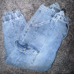 Blue Women Denim Joggers